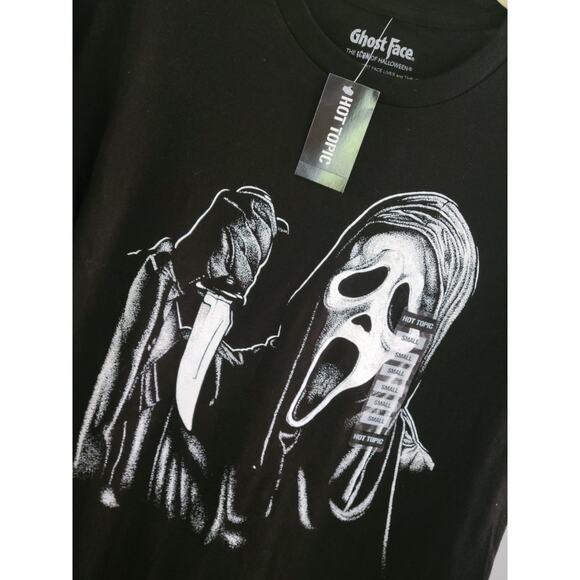 Hot Topic Scream Ghost Face Lives 2-Sided Tee Graphic‎ T-Shirt Size Small Black - Picture 4 of 6